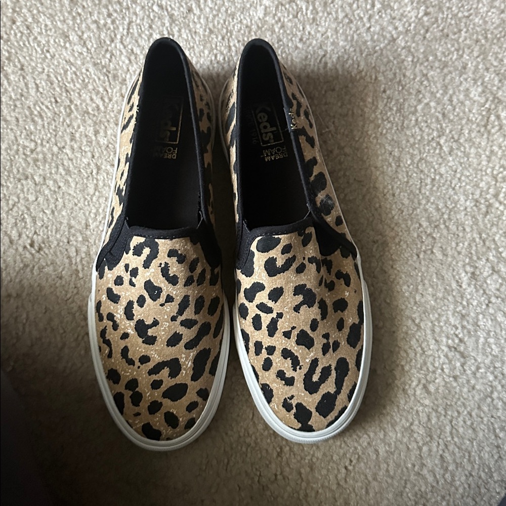 Keds Leopard Print Sneakers - Tan and Black